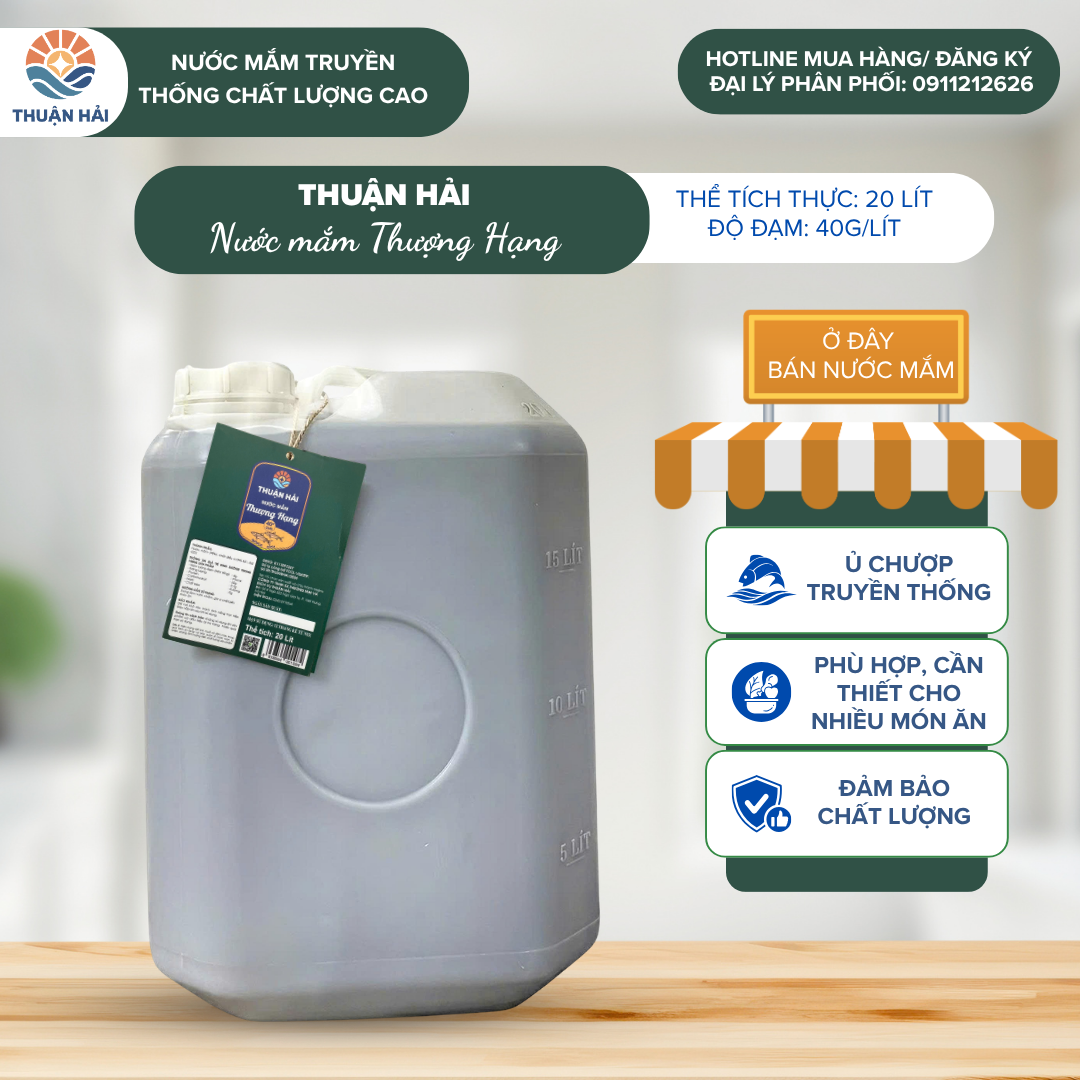 Can nhựa 20 lít nước mắm Thuận Hải Thượng Hạng